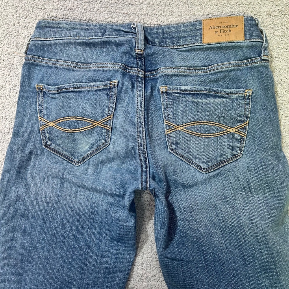 Abercrombie & Fitch Jeans Ultra Low Rise Slim Straight 00 Blue Y2K Vintage 2000s - Picture 6 of 9
